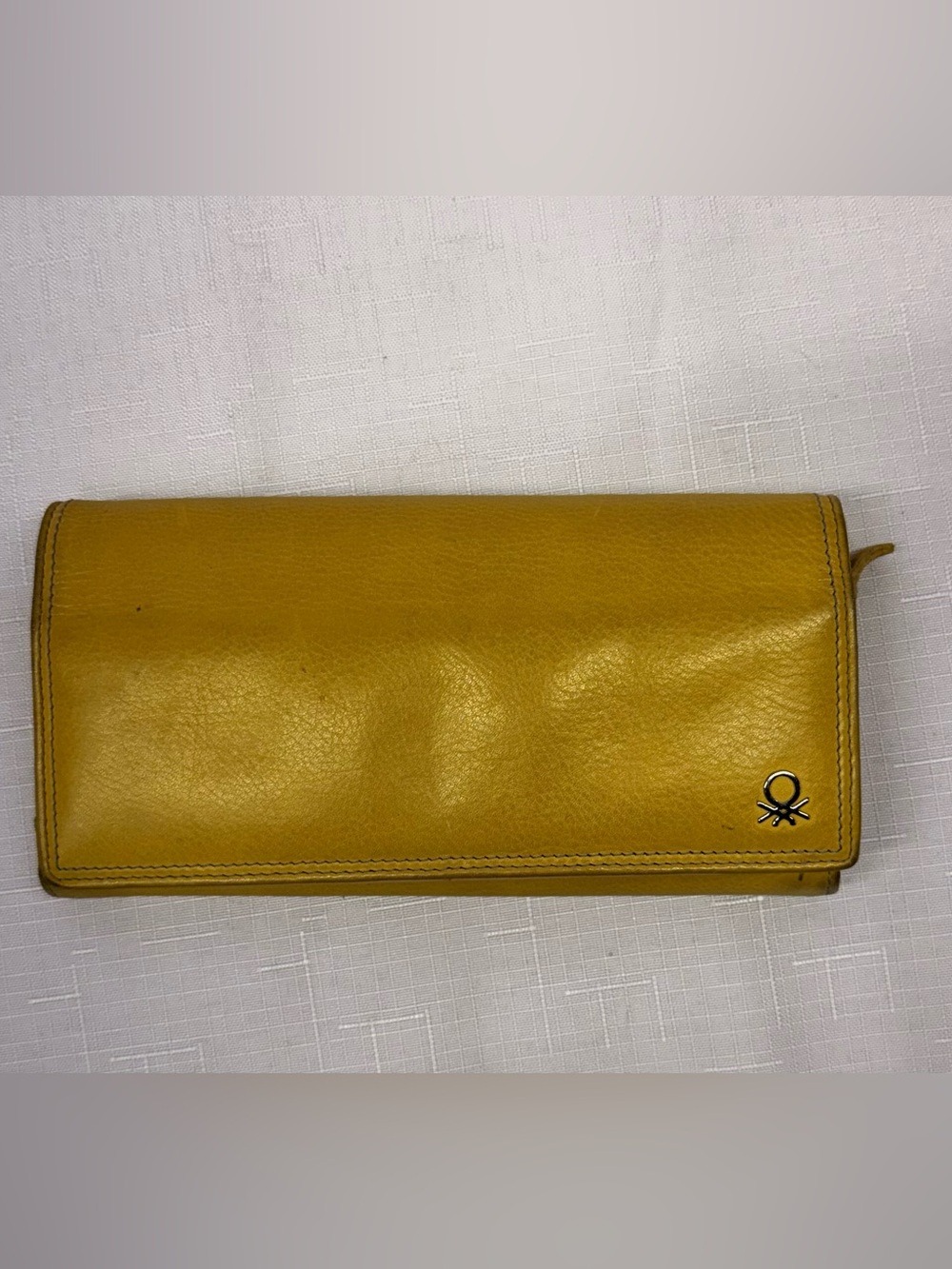 United Colors Of Benetton Yellow Leather Fold Wallet